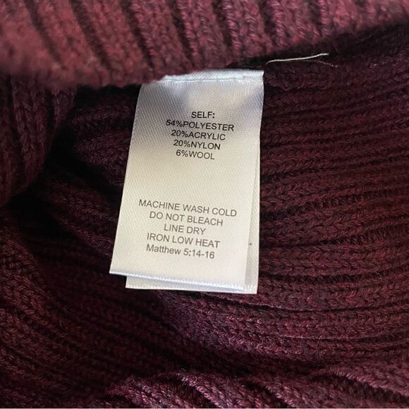 Promesa Burgundy Ribbed Knit Sweater Dress Women’s Size XL - Picture 7 of 8